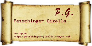 Petschinger Gizella névjegykártya